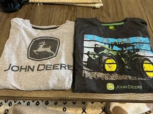 (2) John Deere Boys Shirts SZ 14-16.  Long Sleeve Excellent Condition! - Picture 1 of 7