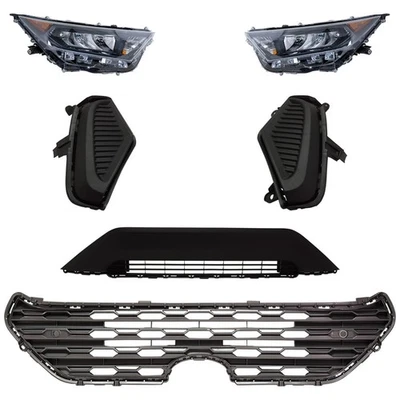 Headlight Kit For 2019-2021 Toyota RAV4 LED Assy w Bumper Grille/Fog Light Cover - Image 1 of 4