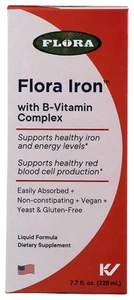 Flora Iron with B-Vitamin Complex Dietary Supplement, Liquid Formula, Vegan F... - Picture 1 of 2