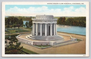White Border Postcard George Rogers Clark Memorial Vincennes Indiana - Picture 1 of 2