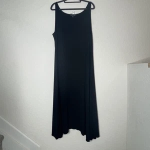 Eileen Fisher ärmelloses stretchiges Midi Maxikleid Gr. XL schwarz A - Bild 1 von 11