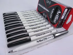 12 x BLACK Artline 210 Fineliner Pen 0.6mm 121001 - Picture 1 of 10
