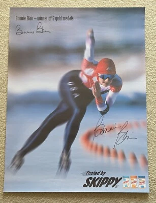 1994 BONNIE BLAIR signed SKIPPY Peanut Butter Olympics Ice Skating 18x24 Poster - Image 1 of 4