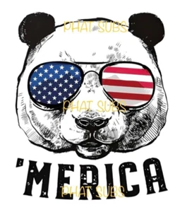 Impresión de sublimación American Panda Bear listo para presionar transferencia de calor - Imagen 1 de 1