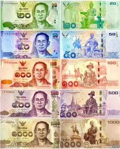Set 5Pcs Thailand 20 50 100 500 1000 Baht P 118 119 120 121 122 UNC New Banknote - Picture 1 of 2