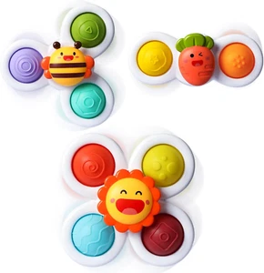 3PCS Pop Suction Cup Spinner Toys Sensory Bath & Birthday Gift for Toddlers 1-3 - Picture 1 of 8