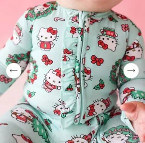 Elegante piedini con corona di Natale arachidi Hello Kitty 0-3 M bambù - Foto 1 di 8