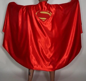 LONG SUPERMAN SATIN COSPLAY CAPE - Picture 1 of 6