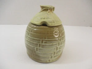 Vintage Frankoma Pottery Honey Pot No. 803 Jar & Lid Prairie Beehive Sugar *Flaw - Picture 1 of 11