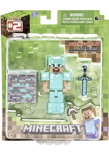Minecraft Diamond Steve Figure Pack Articulated Armor Jazwares New Toy Gift - Picture 1 of 2