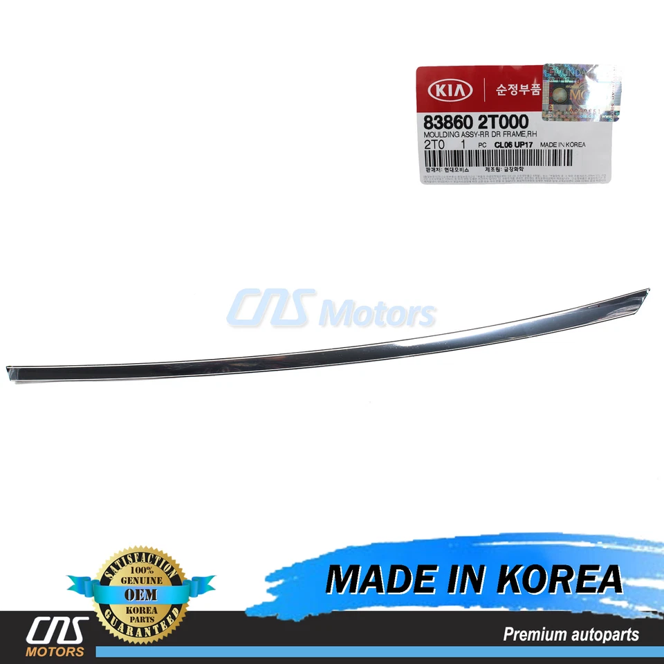 ⭐GENUINE⭐ Rear Door Frame Molding Chrome RIGHT for 11-16 Kia Optima 838602T000 - Image 1 of 3