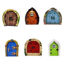 6Pcs Wood Fairy Door for Home Garden Tree Outdoor/Indoor Miniature Decoration c