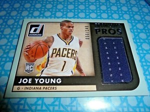 2015/16 Donruss B/ball Promising Pros Material Rookie card 21 Joe Young #56/149
