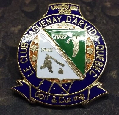 Le Club Saguenay D'arvida Quebec Golf and Curling vintage pin badge - image 1 of 3