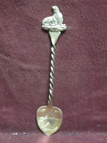 Sterling Vintage GOLDEN GATE BRIDGE SAN FRANCISCO CA  SWEETHEART SPOON  4 3/4" Cover