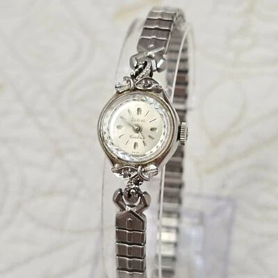 Reloj Zodiac Vintage Damas Plata Diamante Cuerda Manual Chapado en Oro 10K FUNCIONANDO Foto 1 de 4