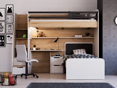 Hochbett Kombi New Options Jugendzimmer mit Schreibtisch - Bild 1 von 4