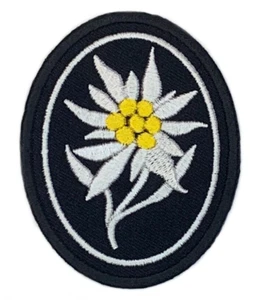 Edelweiss Flower Patch 3" Gebirgsjager Hook Loop Badge German Army Uniform Crest - Picture 1 of 3