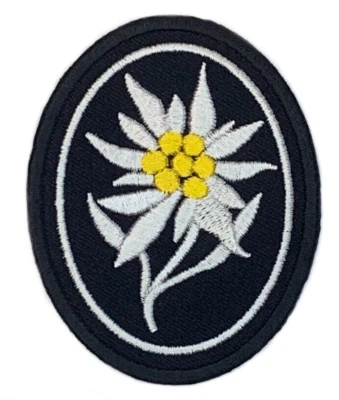 Edelweiss Flower Patch 3" Gebirgsjager Hook Loop Badge German Army Uniform Crest - Image 1 of 3