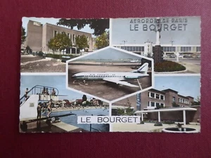 POSTCARD AIRPORT PARIS LE BOURGET CARAVELLE AIR FRANCE POOL TOWN HALL - Picture 1 of 2
