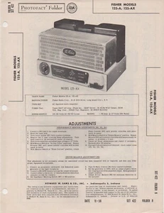 1958 THE FISHER 125-A 125-AX RÖHRENVERSTÄRKER SERVICE MANUAL FOTOFACT SCHEMA - Bild 1 von 1