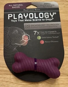 Playology Dual Layer Bone Dog Toy with All Natural Bacon Scent for Small Dogs - Picture 1 of 6