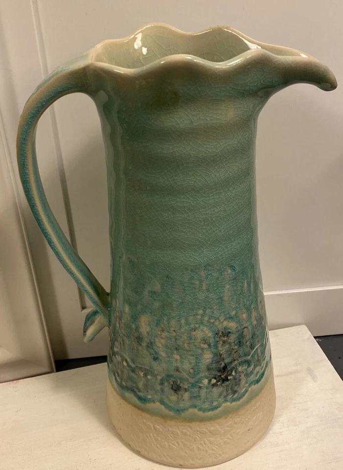 Jarra Anthropologie Turquesa Portugal. "Cerámica de 11,5"" At Pottery Service Ware" Foto 1 de 4