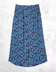 Ex Fat Face Women’s Purple Floral Midi Skirt in Ink Purple - Picture 1 of 5