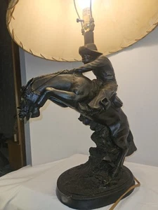 American Lamp CO 1999 Cowboy On Horse W/ SLIGHT Damage USED SEE PHOTOS - Picture 1 of 22