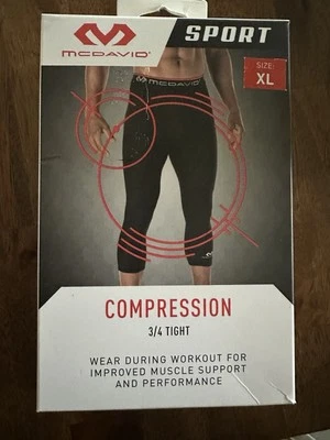 McDavid Sport Compression 3/4 Athletic Pants Tights Black Mens XL - Image 1 of 2