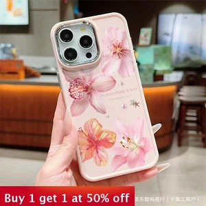 Funda de teléfono para iPhone 16 Pro Max 15 14 13 12 11 8 XR XS Lily Lotus funda de moda - Imagen 1 de 7