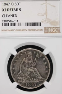 1847 O Seated Liberty Half Dollar NGC XF Details - *Double Coins* - 6009-57 - Bild 1 von 4