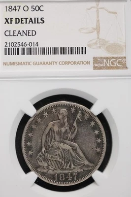 1847 O Seated Liberty Half Dollar NGC XF Details - *DoubleJCoins* - 6009-57 - Image 1 of 4