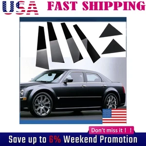 BLACK PILLAR POSTS FITS CHRYSLER 300C & DODGE MAGNUM 2005-2010 6PC SET DOOR TRIM - Picture 1 of 16