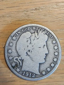 90% SILVER 1912 S BARBER HALF #3 - Picture 1 of 2