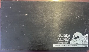 VINTAGE TOWLE BEAUTY MARKS STERLINGSILBER KOSMETIK PUDER PINSEL SET BOX UNBENUTZT - Bild 1 von 6