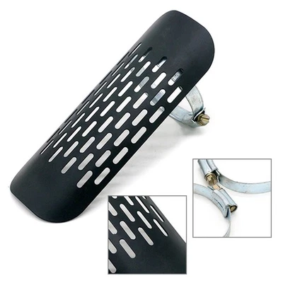 Universal Chrome Exhaust Muffler Pipe Heat Shield Cover Heel Guard Motorcycle - Image 1 of 4