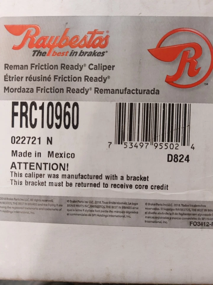 Ford Excursion F250/350 SD 1999-2005 pinza delantera izquierda FRC10960 Raybestos Foto 1 de 4