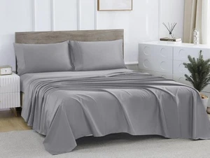 100 % Ägyptische Baumwolle Bettwäsche Queen Size Set 4-teilig, Kühlung 600 TC, Atmungsaktiv... - Bild 1 von 8
