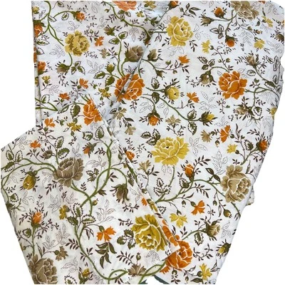 Vintage 1970s JCPenny Twin Size Sheets & Pillowcase Orange Floral Flowers Rose - Image 1 of 4