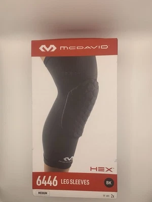 McDavid Hex 6446 Leg Sleeves x2 Medium 14.5-15.5 Inch Black BNWT  - Image 1 of 4
