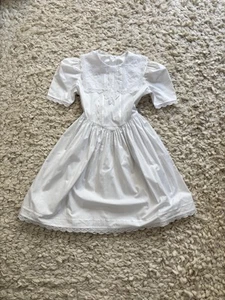The Designer Collection By Harold Square Girls Dress White Vintage Lace Bib - Picture 1 of 12