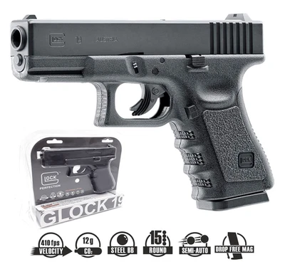 Pistola de ar Umarex Glock 19 Gen 3 calibre .177 pistola CO2 BB, não blowback (2255200) - Imagem 1 de 4