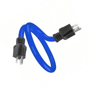 3 Prong Plug 125V Double Male Extension Cord NEMA 5-15P to 5-15P Blue New7Ta6 - Picture 1 of 10