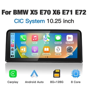 10.25" Display CarPlay Radio Bildschirm Navi BT für BMW X5 X6 E70 E71 10-14 CIC - Picture 1 of 13
