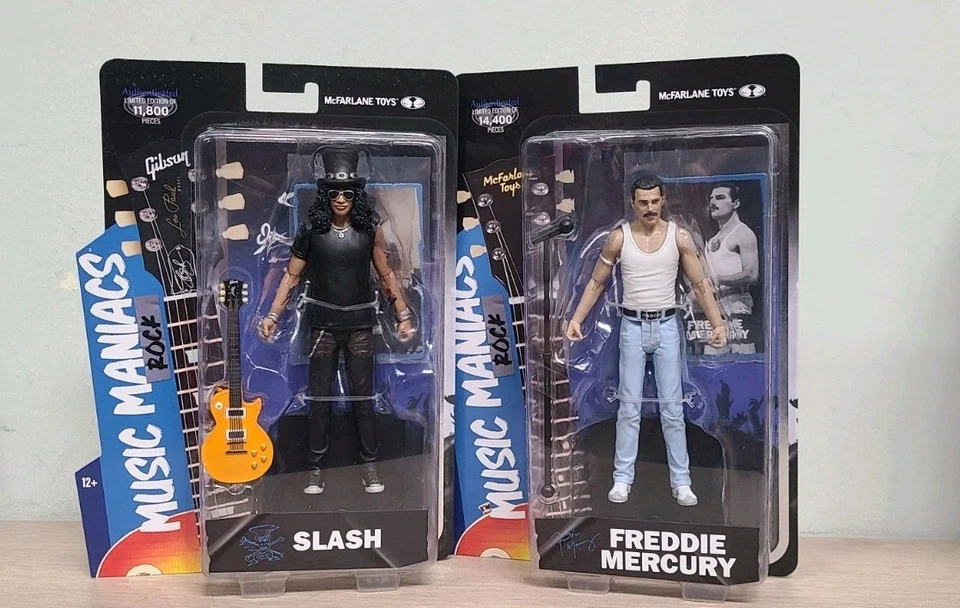 Paquete de 2 figuras de acción Freddie Mercury and Slash Music Maniacs: Rock 6" Foto 1 de 4