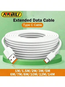 Heavy Duty USB Type C Charging Cable Fast Phone Charger Long Lead 2m to 14m - Picture 1 of 8