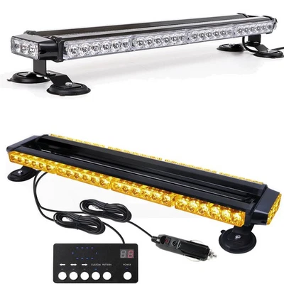 Barra de luz estroboscópica LED ámbar blanco advertencia de emergencia techo asesor de tráfico 26,5" Foto 1 de 4
