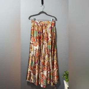 Her Destiny women’s Cocktail Party Elegant Silky Paisley Maxi Skirt Size 1X EUC - Picture 1 of 8