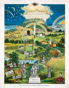 13526.Decor Poster.Vintage Wall interior art design.Masons Mystic Light.Masonry - Picture 1 of 1